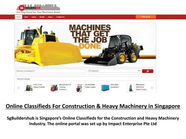 Online Classifieds for construction machinery Singapore