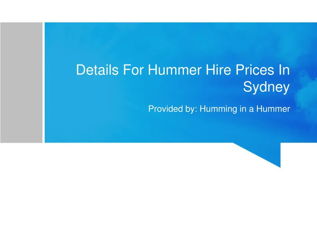 details for hummer hire prices in sydney