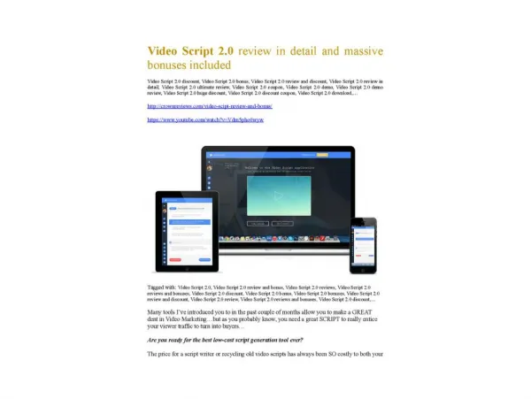 VideoScript 2.0 review and MEGA $38,000 Bonus - 80% Discount
