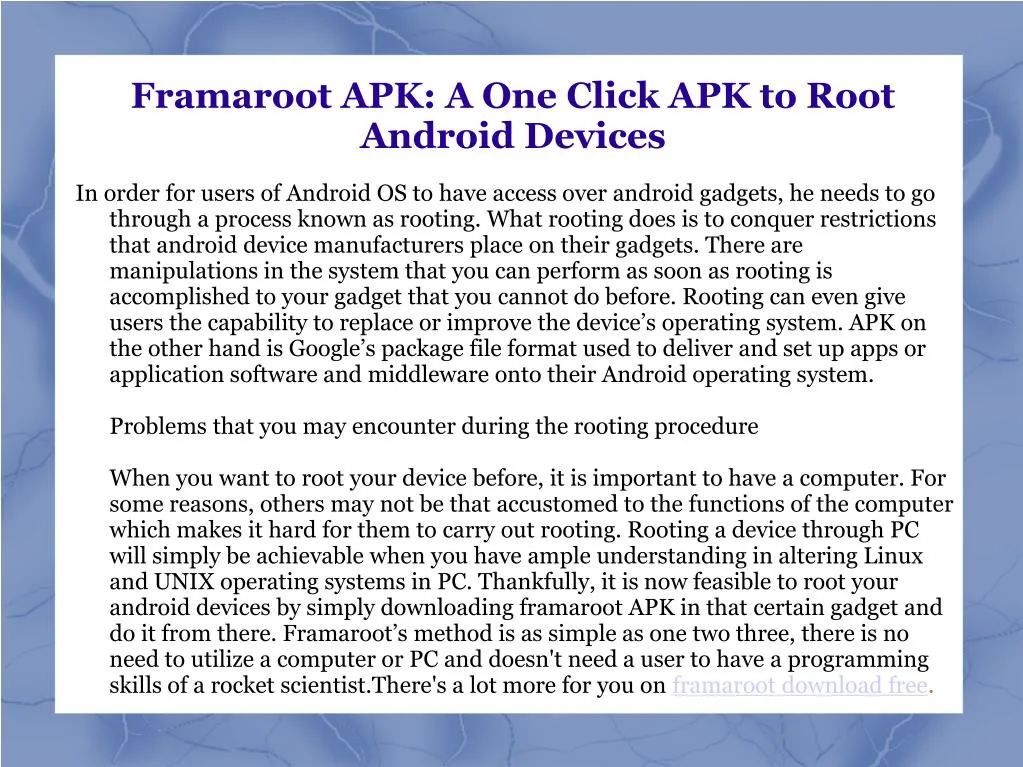 framaroot apk a one click apk to root android devices