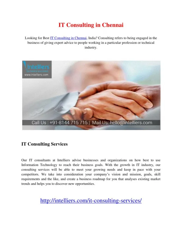 IT Consulting in Chennai
