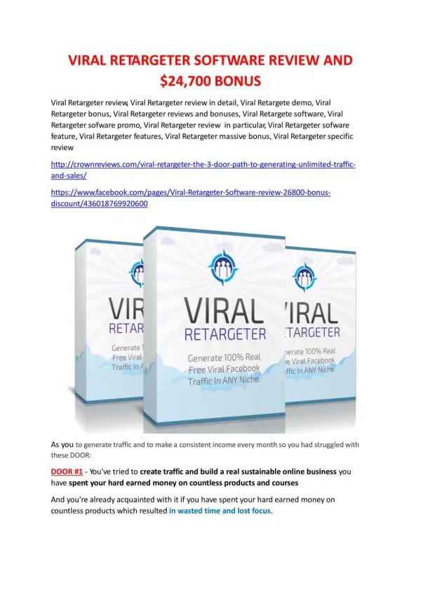 Viral Retargeter Review-(GIANT) bonus & discount