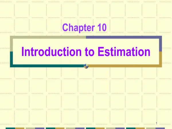 Introduction to Estimation