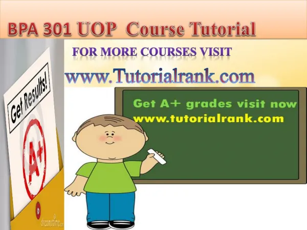 BPA 301 UOP Course Tutorial/TutorialRank