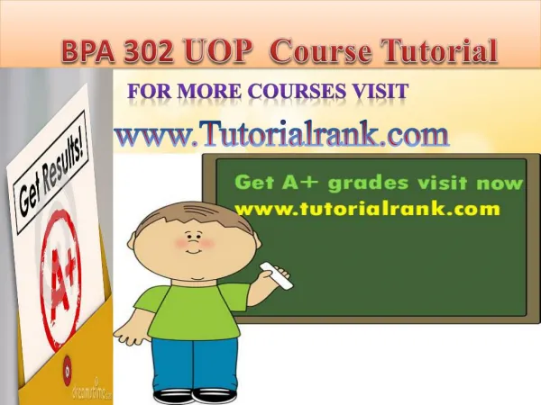BPA 302 UOP Course Tutorial/TutorialRank
