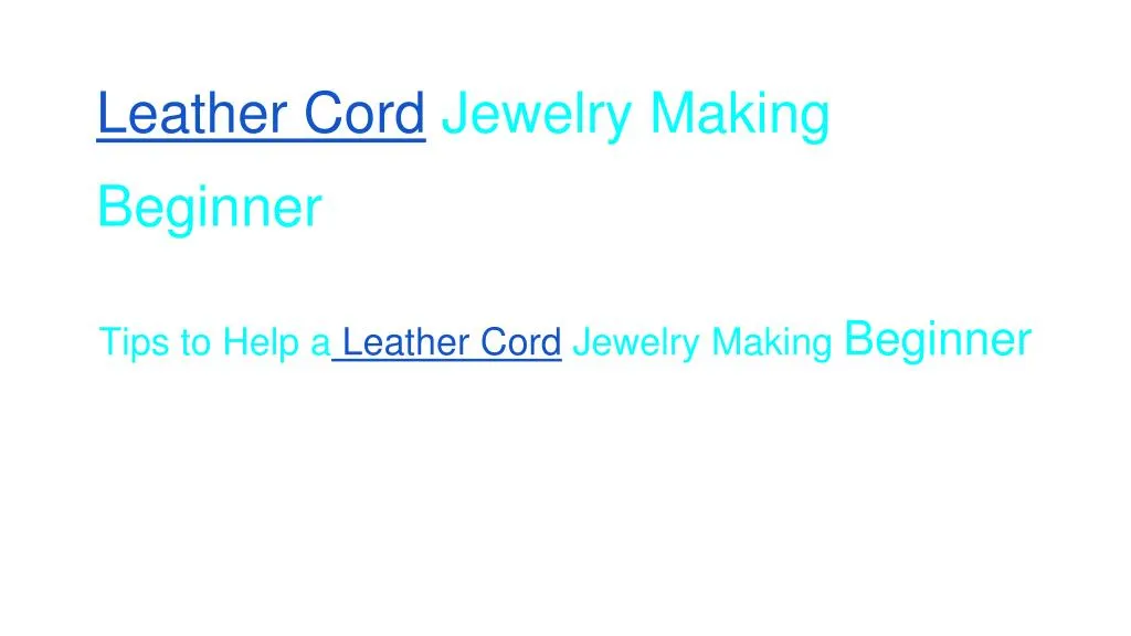 leather cord jewelry making beginner