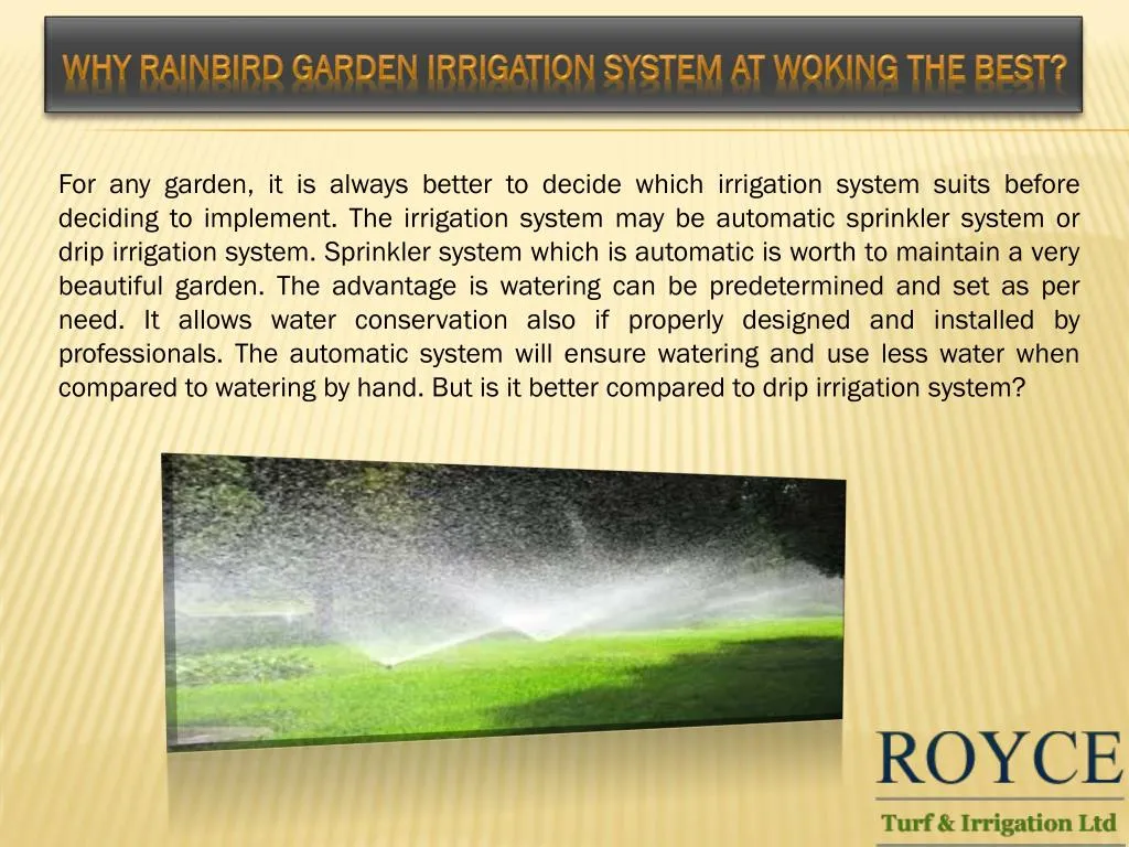why rainbird garden irrigation system at woking the best
