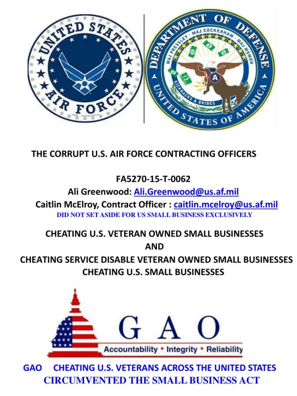 Blog 53 USAF 20150810 PRE-AWARD GAO PROTEST AGAINST DEPARTMENT OF AIR FORCE VIOLATING SMALL BUSINESS ACT RFQ FA5270-15-