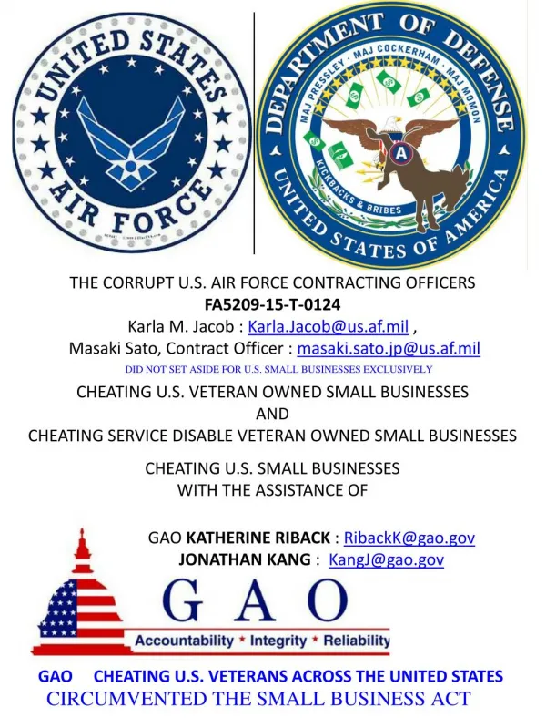 Blog 60 USAF 20150810 PRE-AWARD GAO PROTEST AGAINST DEPARTMENT OF AIR FORCE VIOLATING SMALL BUSINESS ACT FA5209-15-T-0