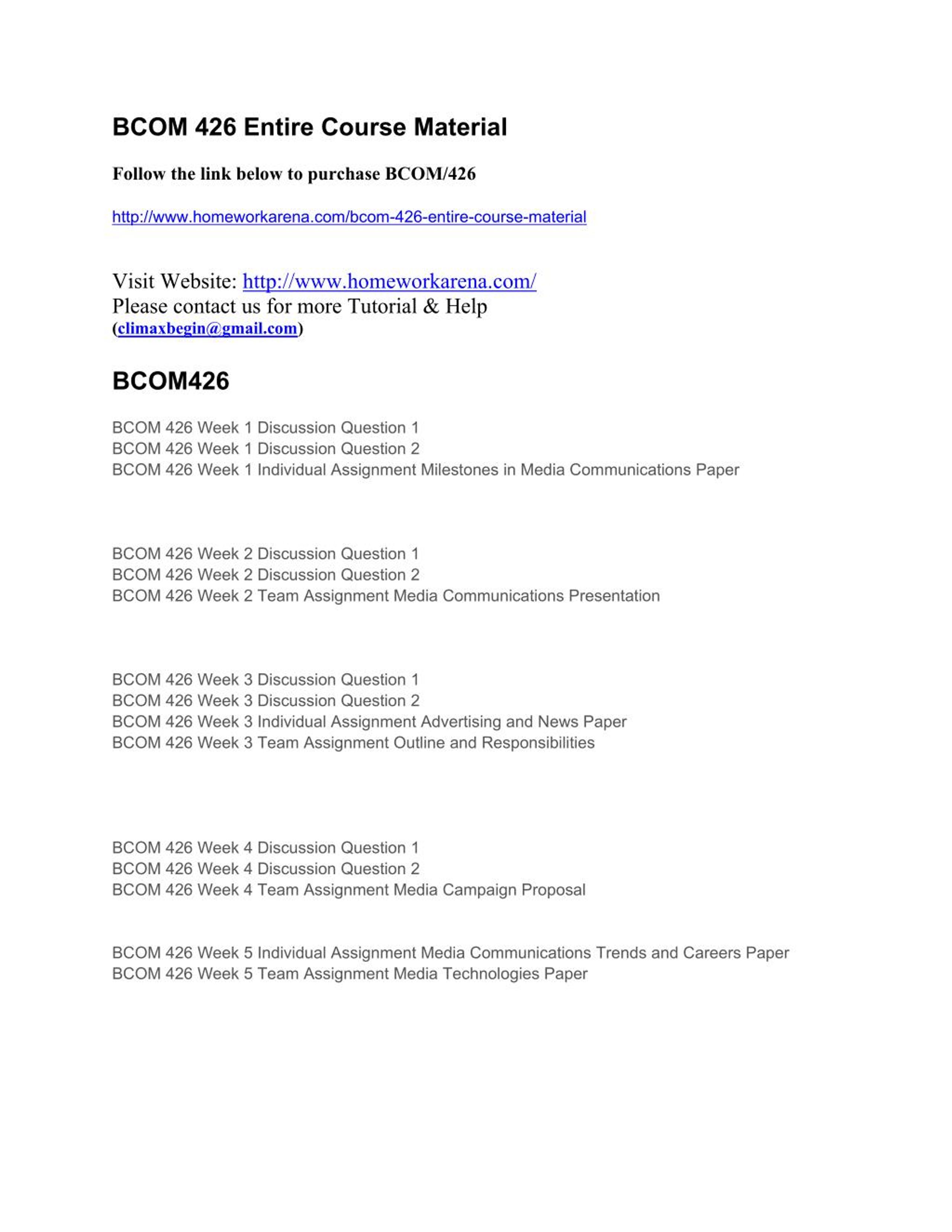 PPT - BCOM 426 Complete Course Materia PowerPoint Presentation, free ...