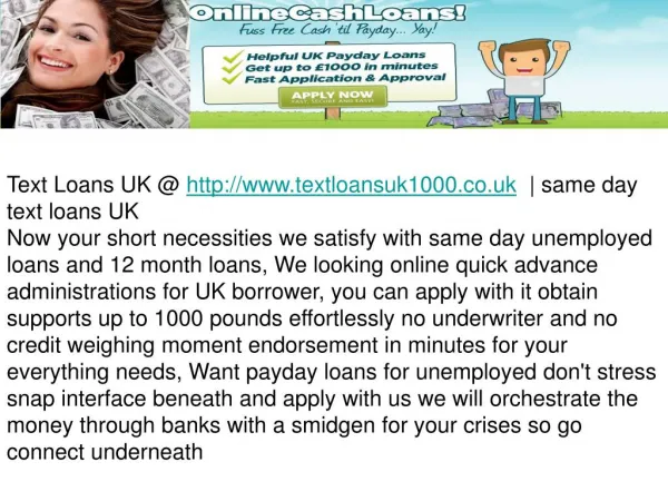 Quick Loans @ http://www.click4quickloans.co.uk