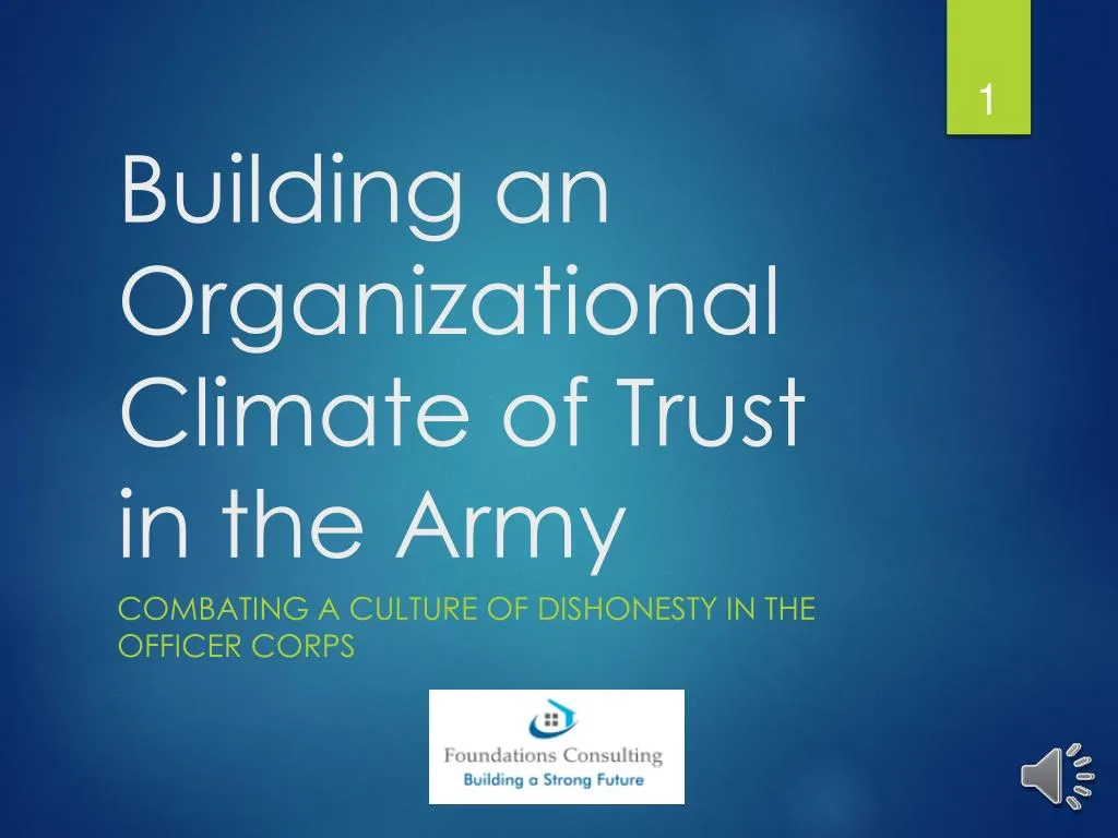 building an organizational climate of trust in the army