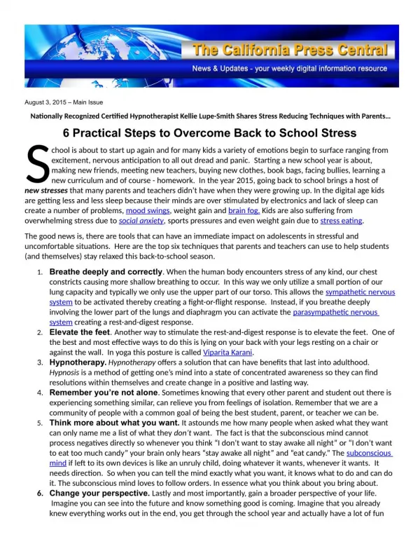 6 Practical Steps to Overcome Back to School Stress
