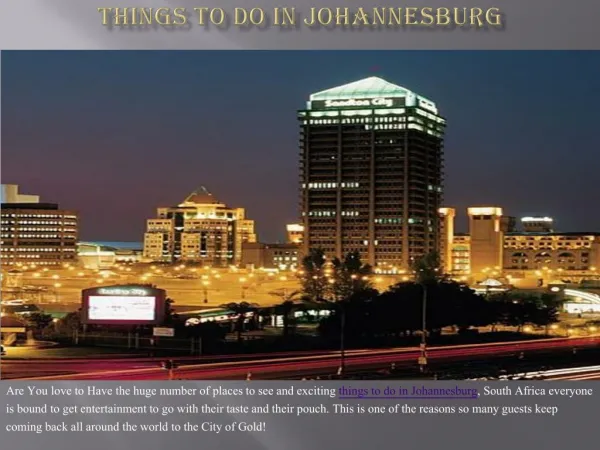 Things to Do in Johannesburg