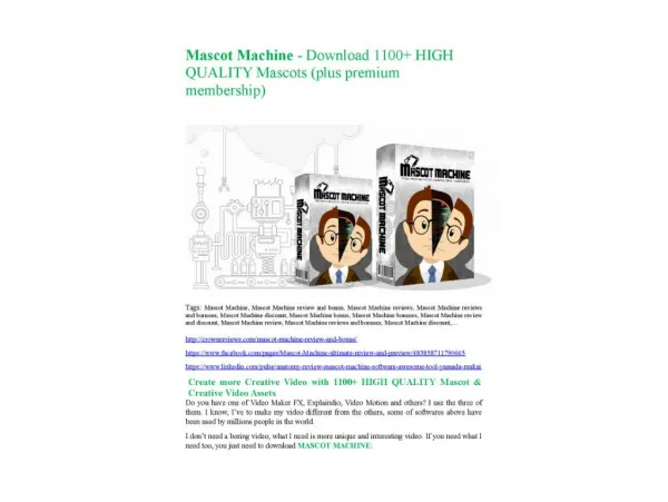 Mascot Machine Review - Mascot Machine 100 bonus items