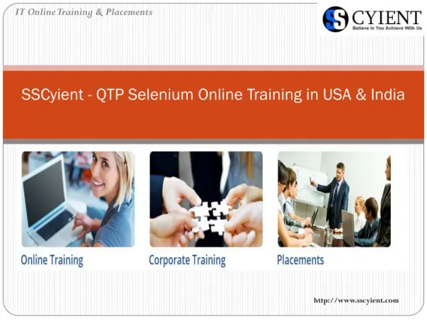SSCyient - QTP Selenium Online Training in USA & India