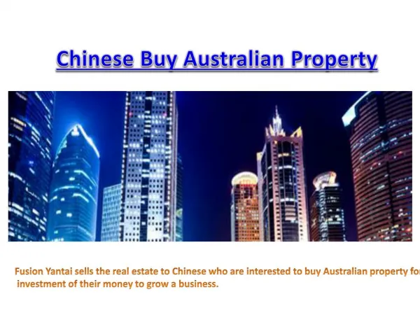 Selling Australian Property In China