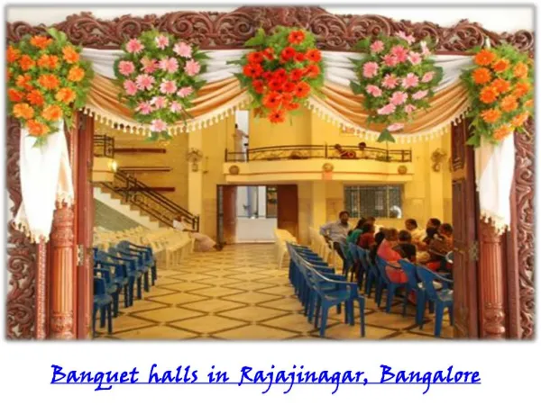 Banquet halls, Party halls in Rajajinagar, Bangalore