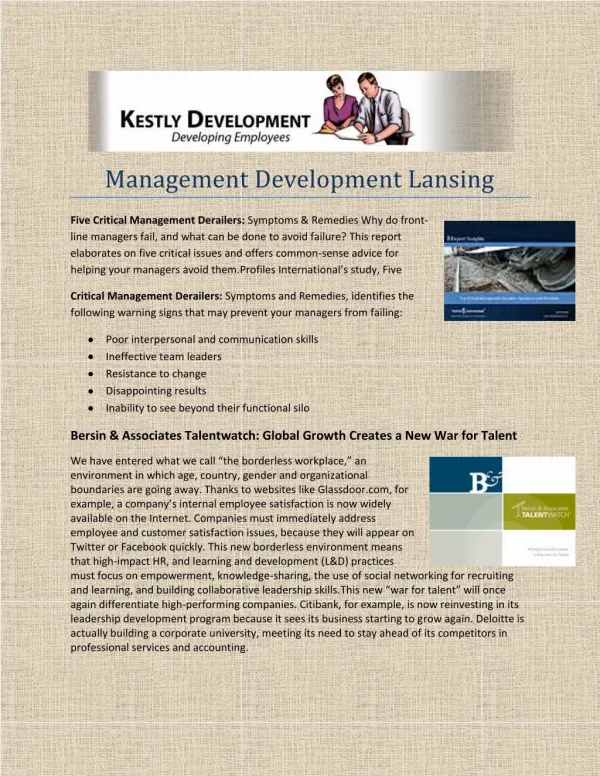 Management Development Lansing
