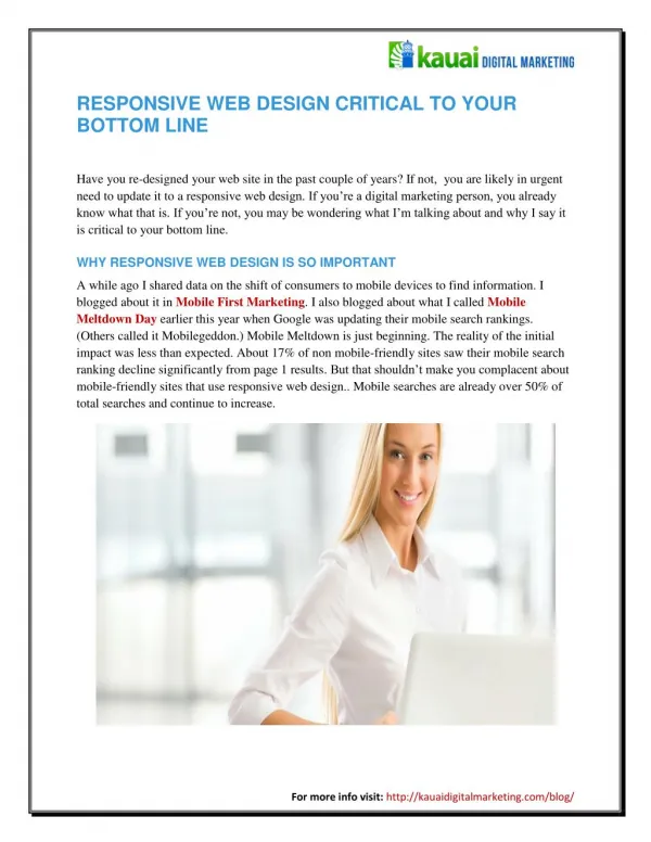 Responsive Web Design Critical to Your Bottom Line