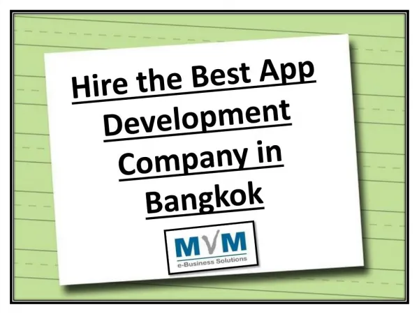 Hire the Best App Development Company in Bangkok