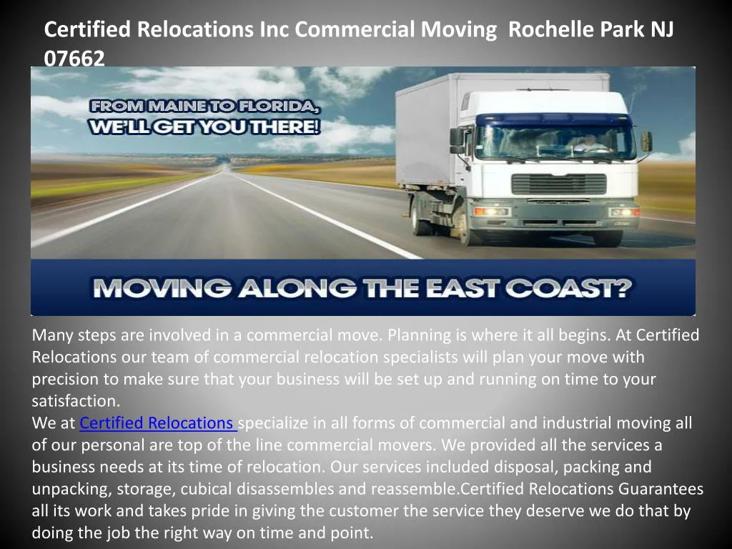 certified relocations inc commercial moving rochelle park nj 07662