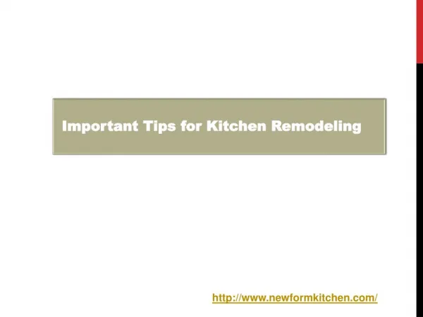Important Tips for Kitchen Remodeling