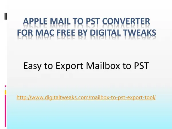 Apple Mail To PST Converter