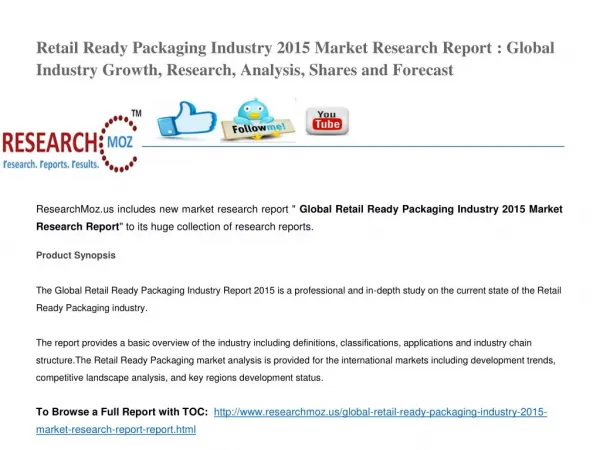 Global Retail Ready Packaging Industry 2015 Market Research Report