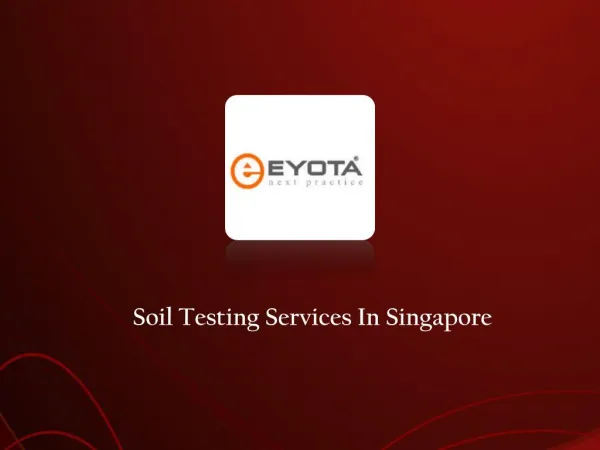 Soil Testing Services In Singapore