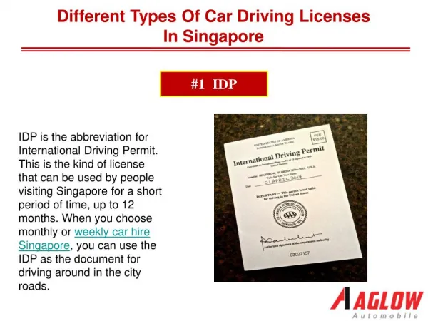 Different types of car driving licenses in Singapore