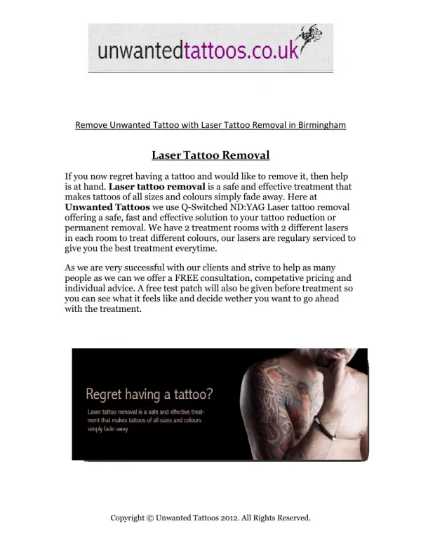 Remove Tattoo Through Laser Tattoo Removal