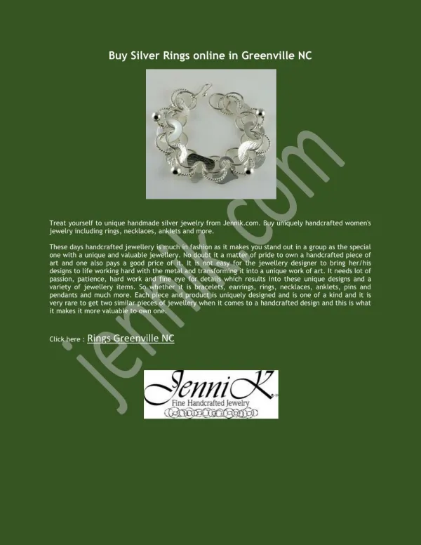 Buy Silver Rings online in Greenville NC