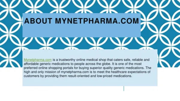 Mynetpharma - Buy Generic Medicines online