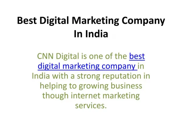 Best Digital Marketing Company In IndiaBest Digital Marketing Company In India