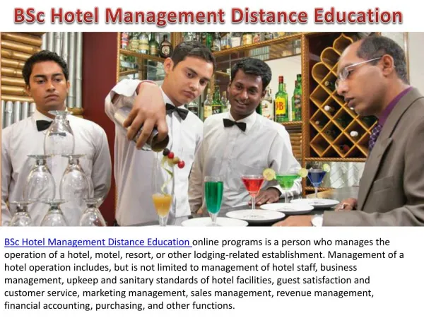 BSc Hotel Management Distance Education