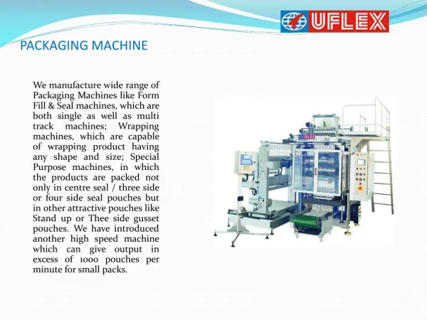 Which Are Leading Manufacture Packaging machine in India