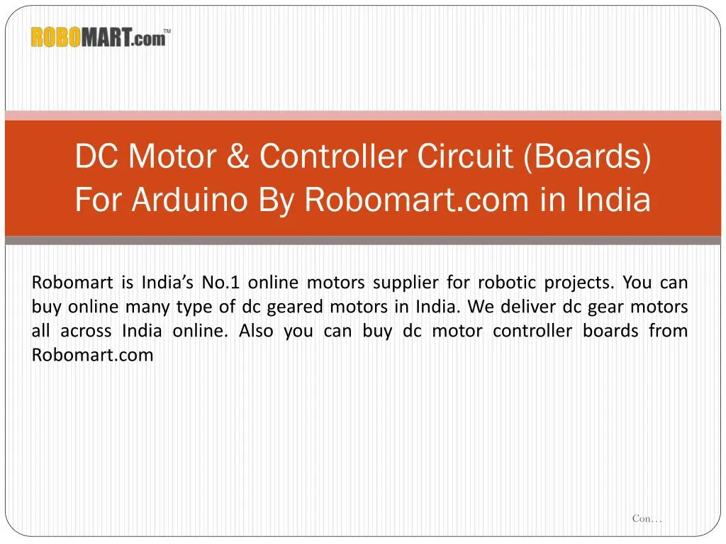 dc motor controller circuit boards for arduino by robomart com in india