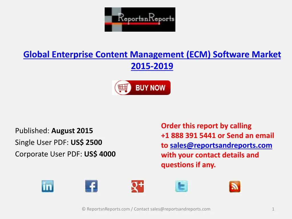 global enterprise content management ecm software market 2015 2019