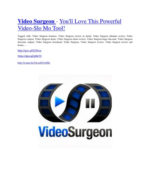 Video Surgeon review-Video Surgeon$27,300 bonus & discount