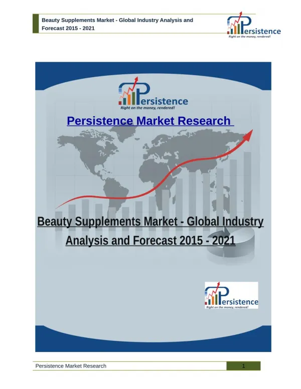 Beauty Supplements Market - Global Industry Analysis and Forecast 2015 - 2021