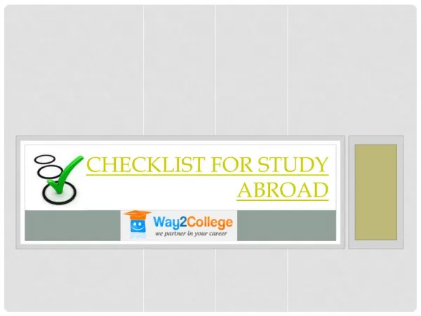 Checklist for Study Abroad