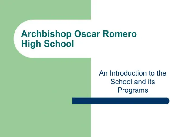Archbishop Oscar Romero High School