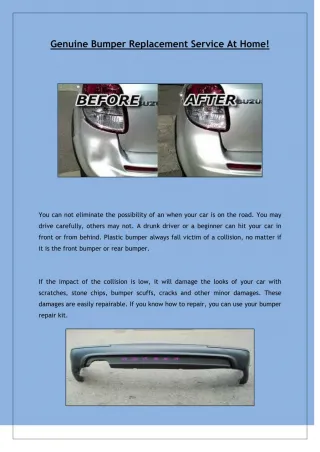 Genuine Bumper Replacement Service At Home! - slide 1