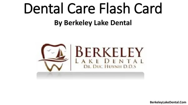 Dental care flash card.