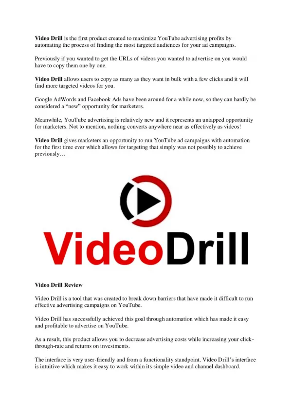 Video Drill Review - Get Exclusive $72,000 Bonus Package Now!! Video Drill Bonus