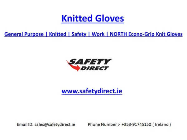 General Purpose | Knitted | Safety | Work | NORTH Econo-Grip Knit Gloves | Safetydirect.ie