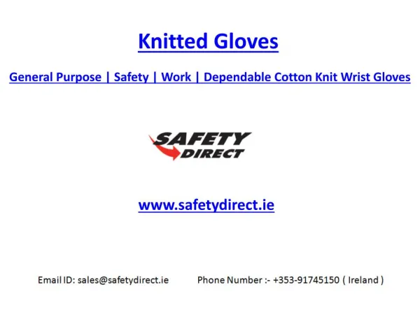 General Purpose | Knitted | Safety | Work | Dependable Cotton Knit Wrist Gloves | Safetydirect.ie