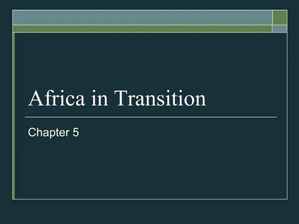 Africa in Transition