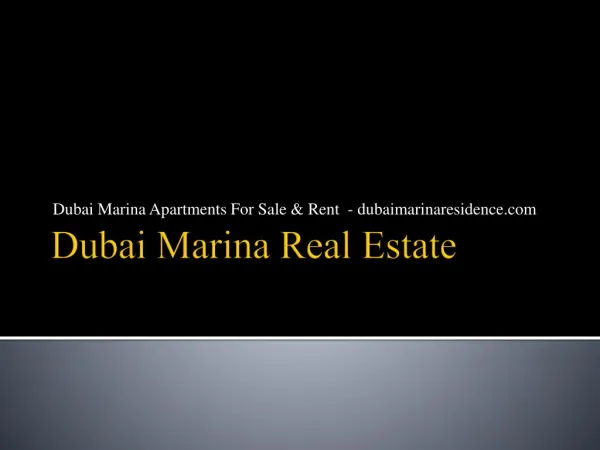 Dubai Marina Real Estate - Dubaimarinaresidence